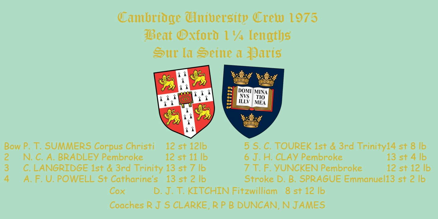 2025 marks fifty years since Cambridge beat the 1975 Oxford Blue Boat to win bronze on the Seine in Paris